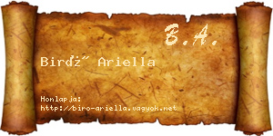 Biró Ariella névjegykártya